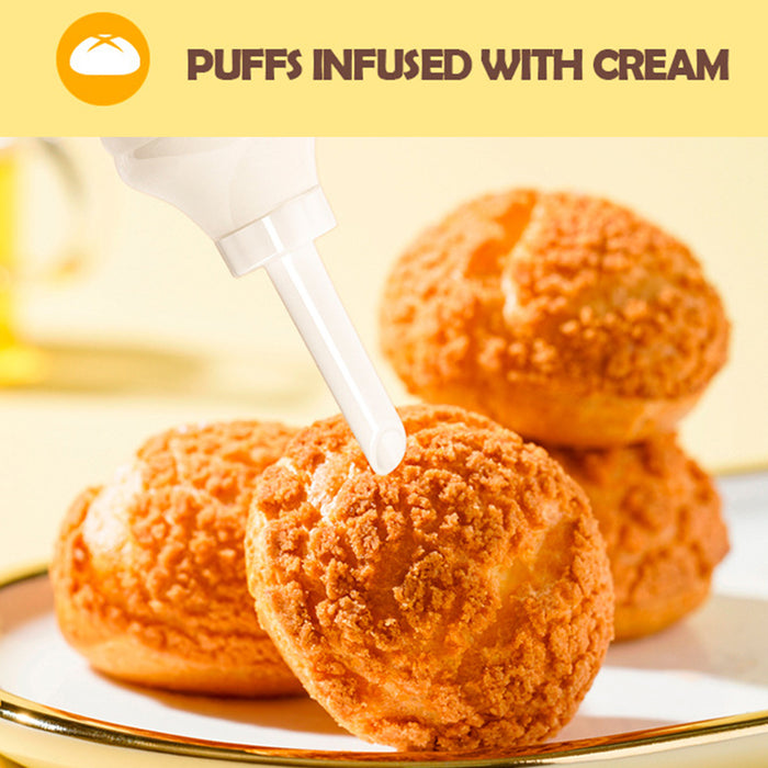 Cookie Press Gun with 8 Nozzles Food-Grade Plastic White