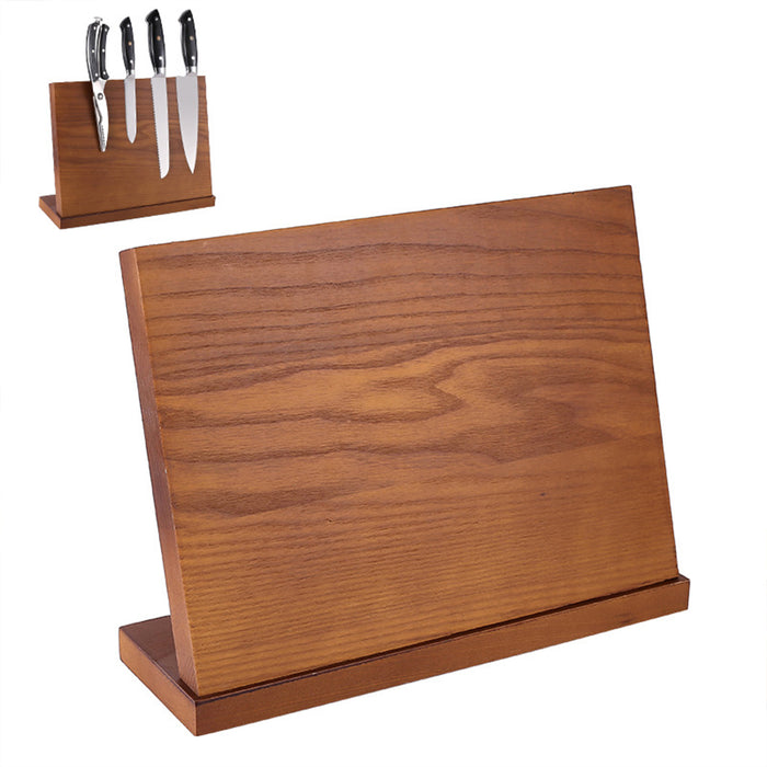 Wooden Magnetic Knife Holder with Non-Slip Base Stand