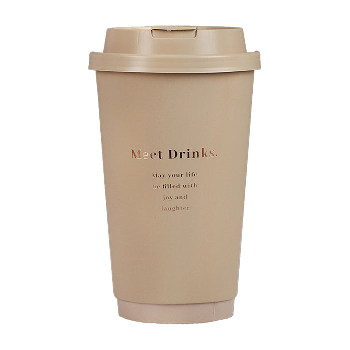 50 Pcs Coffee Paper Cups with Lids Matte Brown 330ml 380ml 500ml