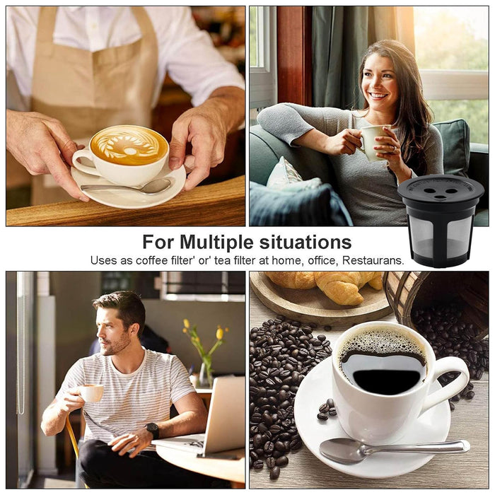 4 Pcs Reusable K-Cup Capsules Three-Hole for Ninja Dual Brew