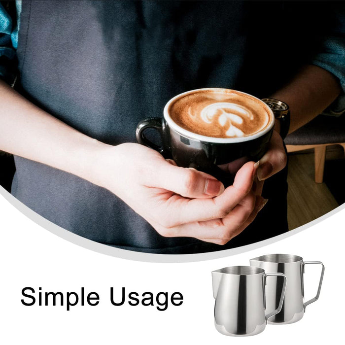 Stainless Steel Milk Frothing Pitcher 350ml 600ml Tapered Spout