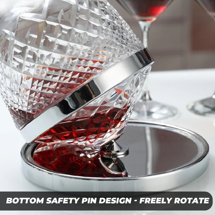 Roly-Poly Rotating Wine Decanter 1.5L Lead-Free Crystal Glass