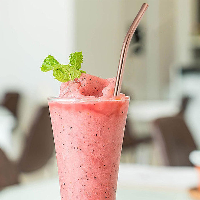 5 Pcs Straw Spoons with Removable Filter 18cm Stainless Steel