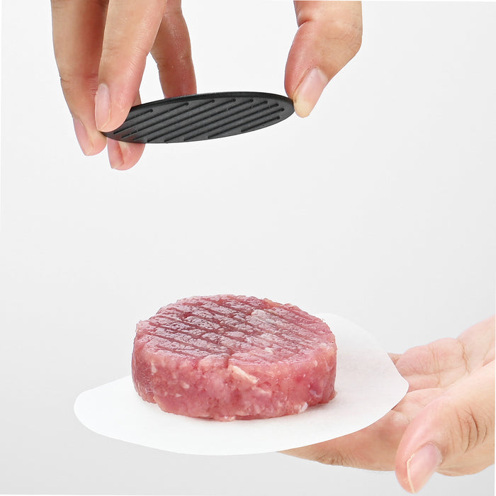 3 In 1 Hamburger Press with 100 Greaseproof Papers Black