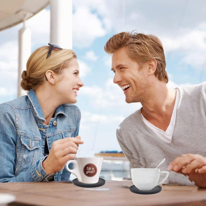 12 Pcs Silicone Coasters with Grooved Design 10cm