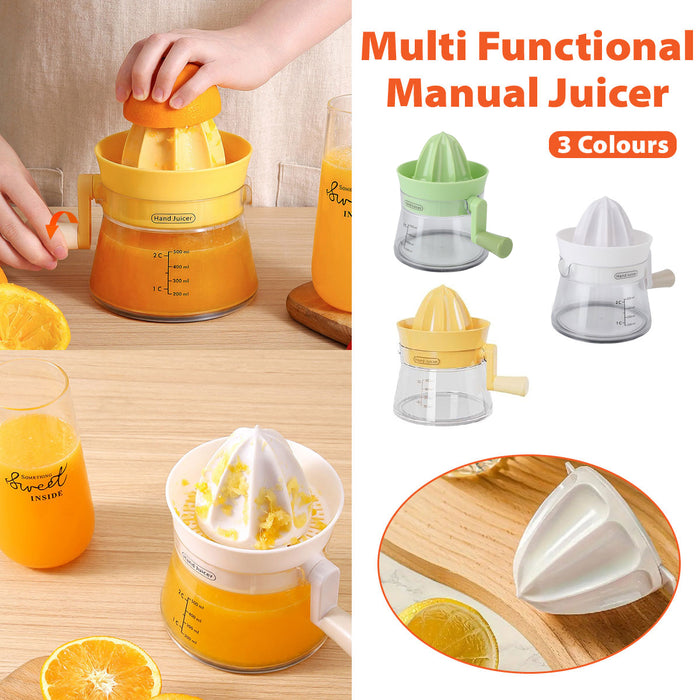 Manual Juice Extractor with 500ml Capacity Ergonomic Design