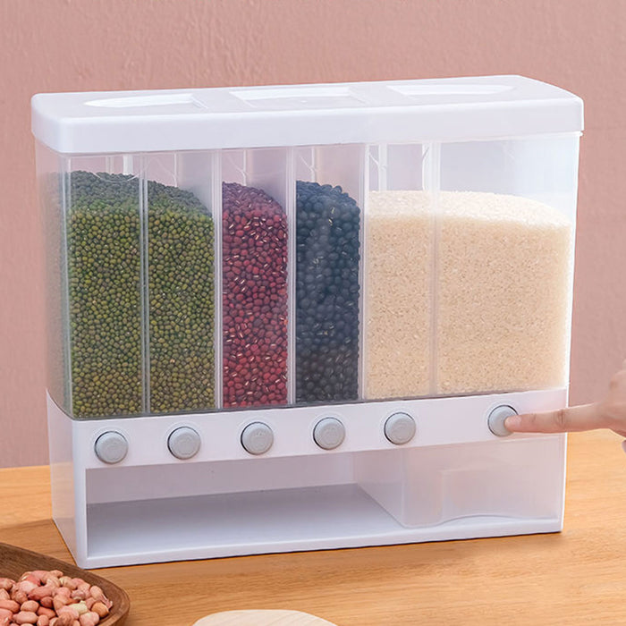 Wall Mounted Automatic Rice Dispenser With Compartments