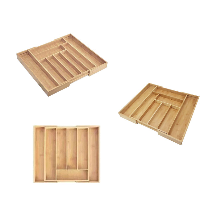 Bamboo Drawer Organiser with 7 8 or 9 Compartments