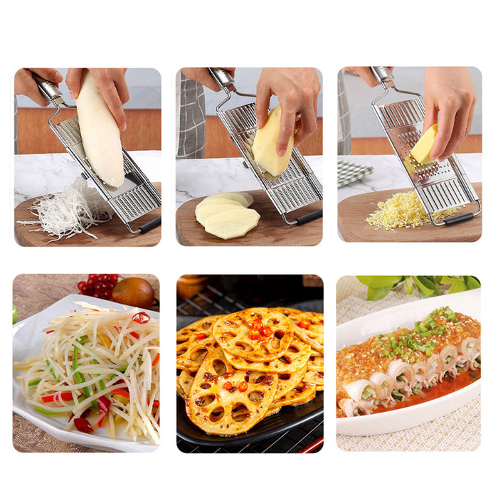 3-in-1 Stainless Steel Handheld Grater Set with Ergonomic Handle