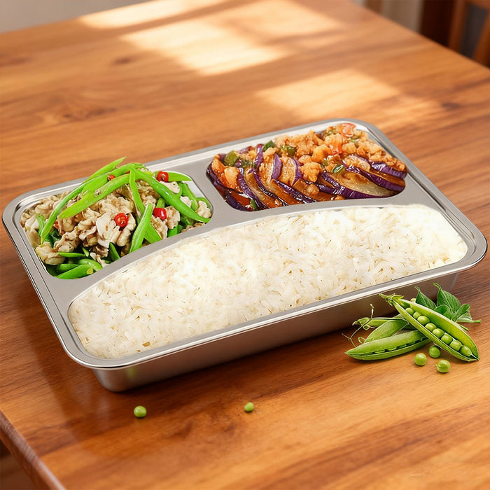 Stainless Steel Compartmentalized Dinner Tray