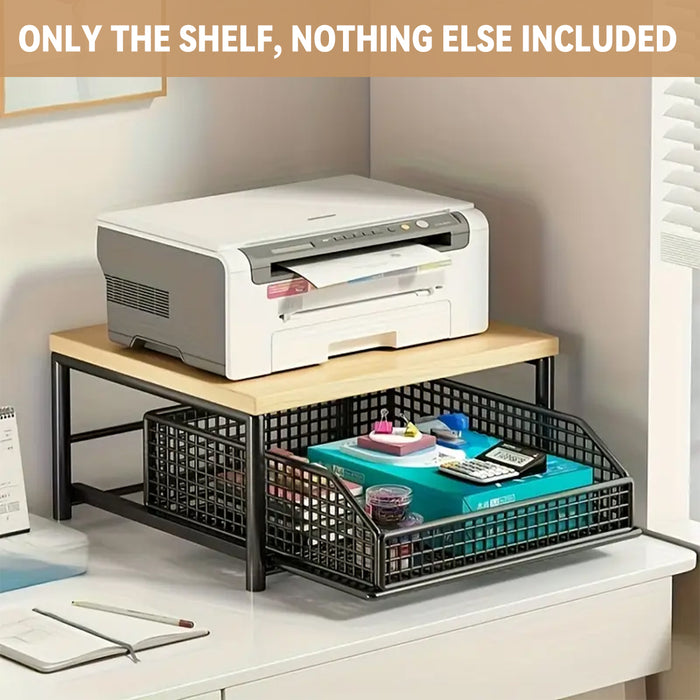 Kitchen Countertop Storage Rack With Drawer Iron Wood
