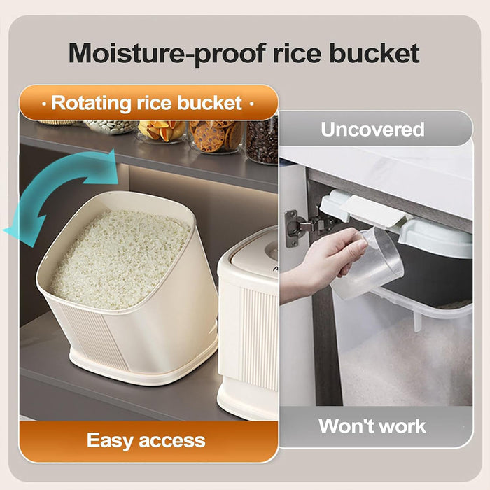 Rotating Rice Storage Container 6kg Airtight with Time Dial