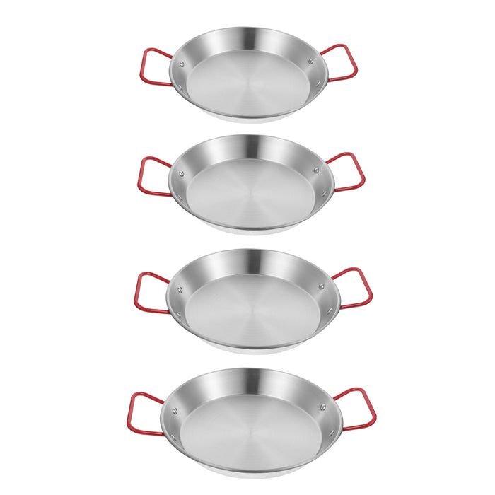 Stainless Steel Seafood Plate with Red Handle 304 Food-Grade 24 to 30 cm
