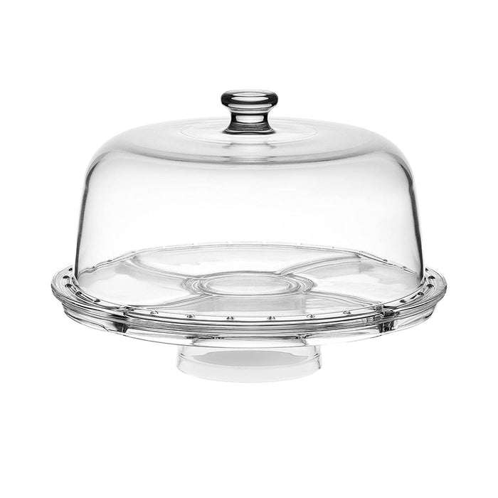Multi-Function Clear Plastic Cake Stand Salad Bowl and Fruit Platter 30.7 cm