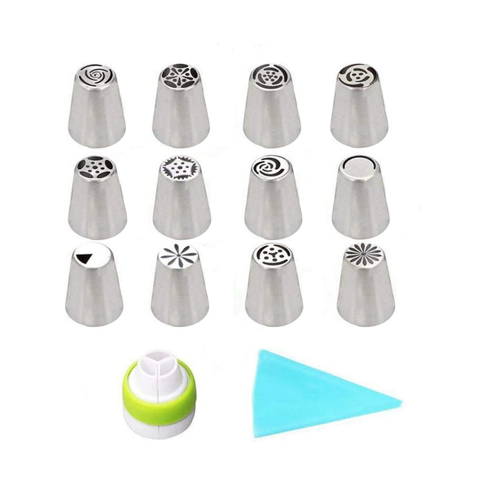 14 Or 32 Pcs Russian Piping Tips Set 430 Steel with 14in Bag