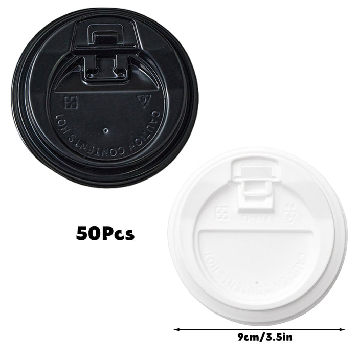 50 Pcs Disposable Coffee Cup Lids Flip-Top 9cm Food Grade