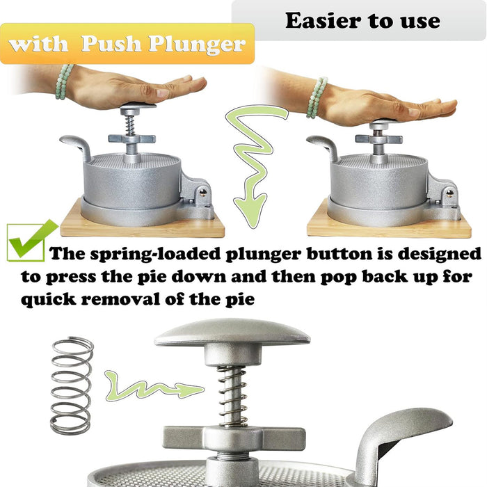 Flip Top Burger Press Meat Patty Maker Spring Plunger