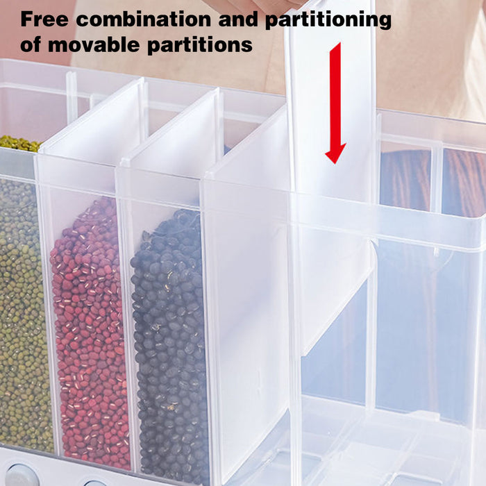 Wall Mounted Automatic Rice Dispenser With Compartments