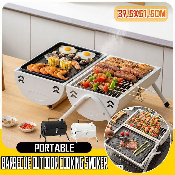 Portable Charcoal BBQ Grill with Foldable Legs and Dual Air Vents