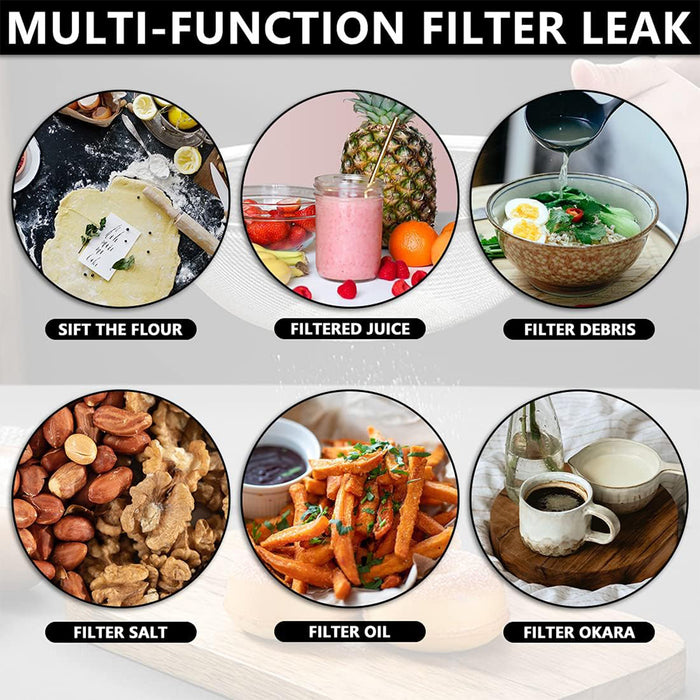 3 Pcs Stainless Steel Flour Sifter Fine Mesh Strainer Set