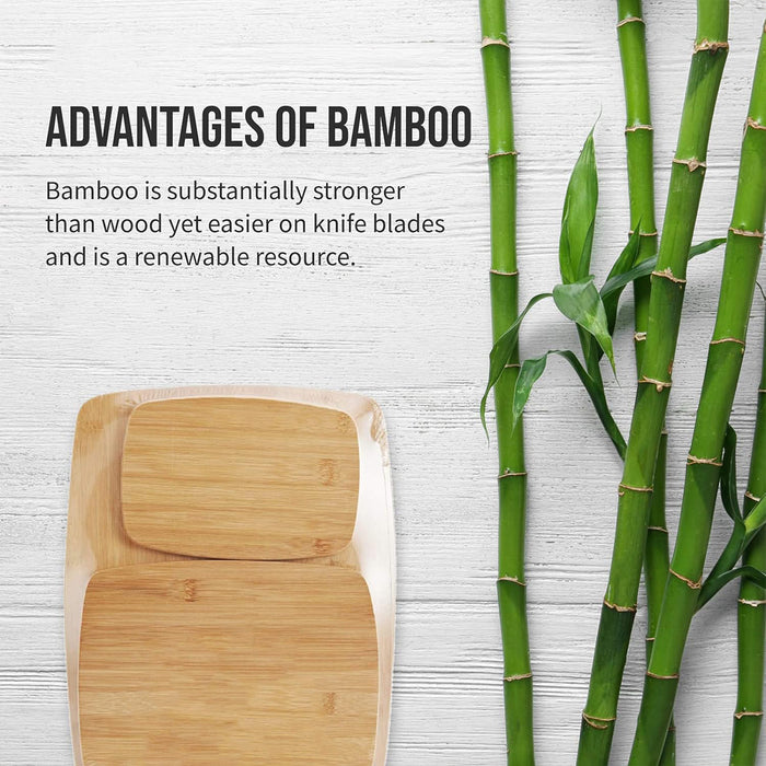 3 Pcs Bamboo Cutting Board Set Multi Size 29.9cm