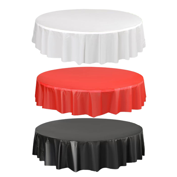 10 Pcs Round PEVA Tablecloths Waterproof Oil-Resistant 213 cm