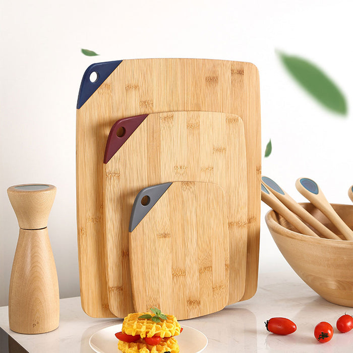 3 Pcs Bamboo Cutting Board Set with Silicone Corners