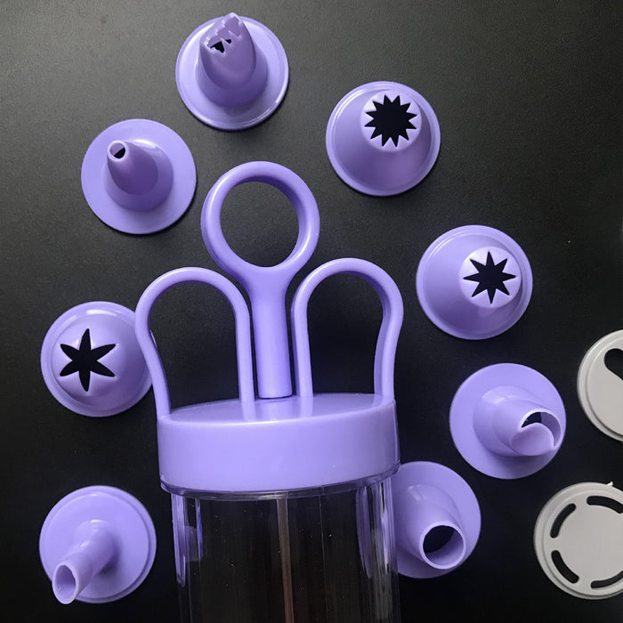 Cookie Decorating Gun Set Food-Grade PP with 10 Molds and 8 Tips