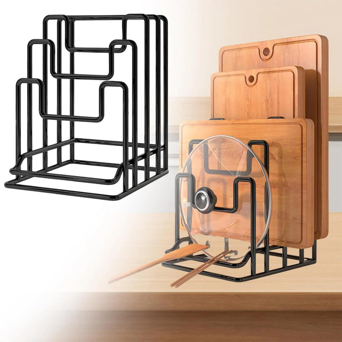 2 Pcs Metal Cutting Board Stand Vertical Holder Black