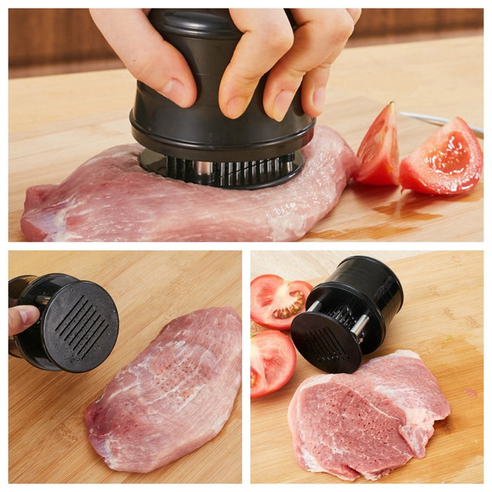 56 Pin Meat Tenderizer with Lock Mechanism Black