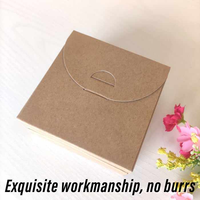 100 Pcs Kraft Paper Coaster Holders with Window Tuck In Flap