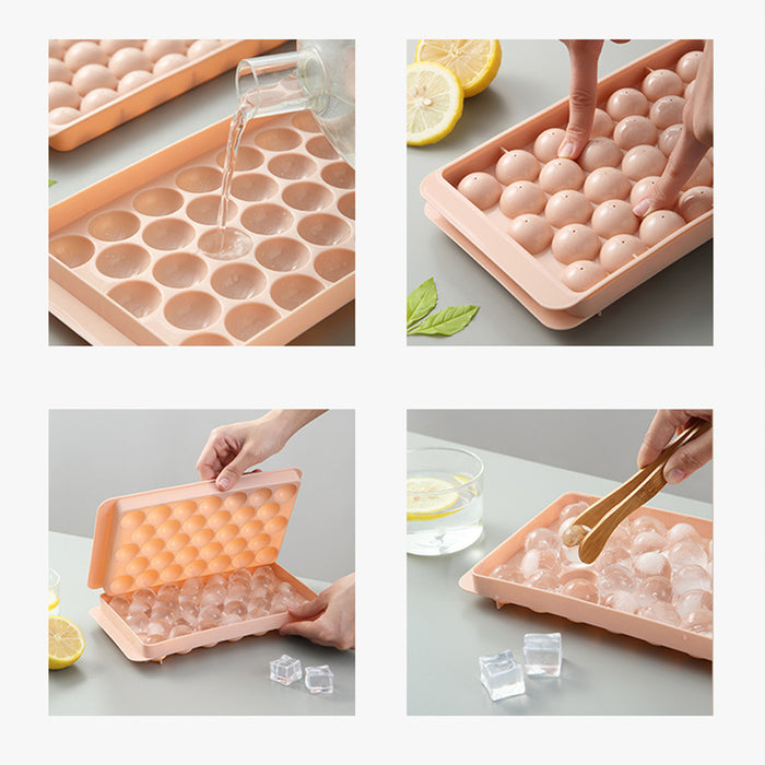 33-Grids Ice Sphere Mold, Food-Grade Ball Maker for Whiskey, Cocktails, Coffee