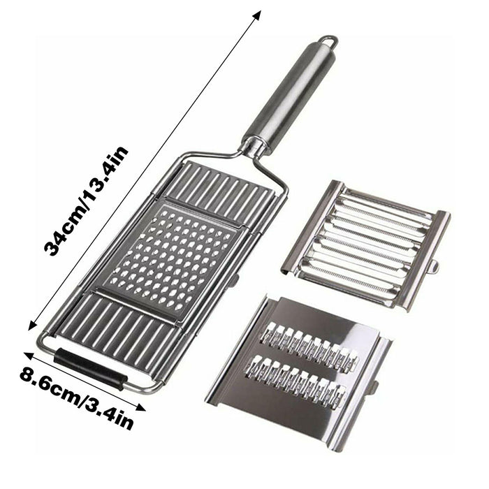 3-in-1 Stainless Steel Handheld Grater Set with Ergonomic Handle