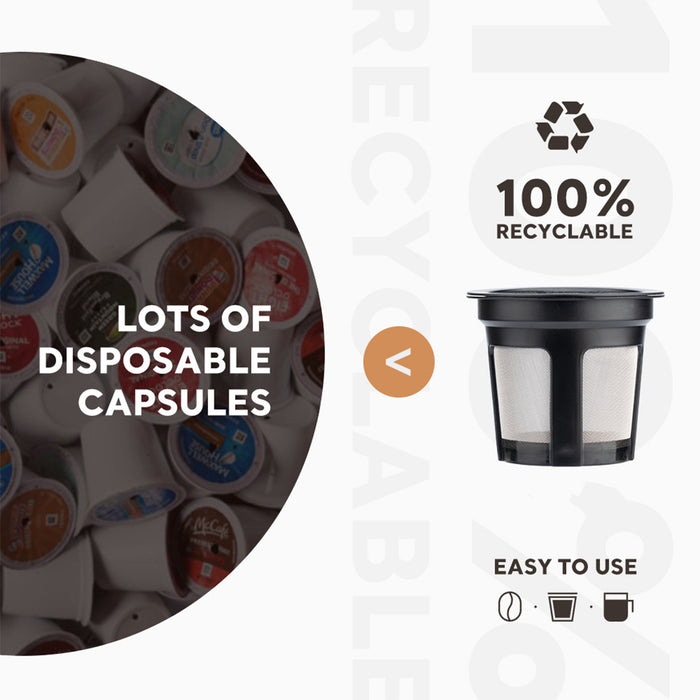 4 Pcs Reusable K-Cup Capsules Three-Hole for Ninja Dual Brew