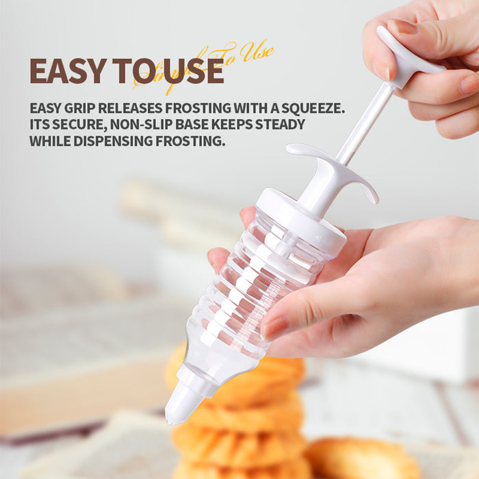 Cookie Press Gun with 8 Nozzles Food-Grade Plastic White