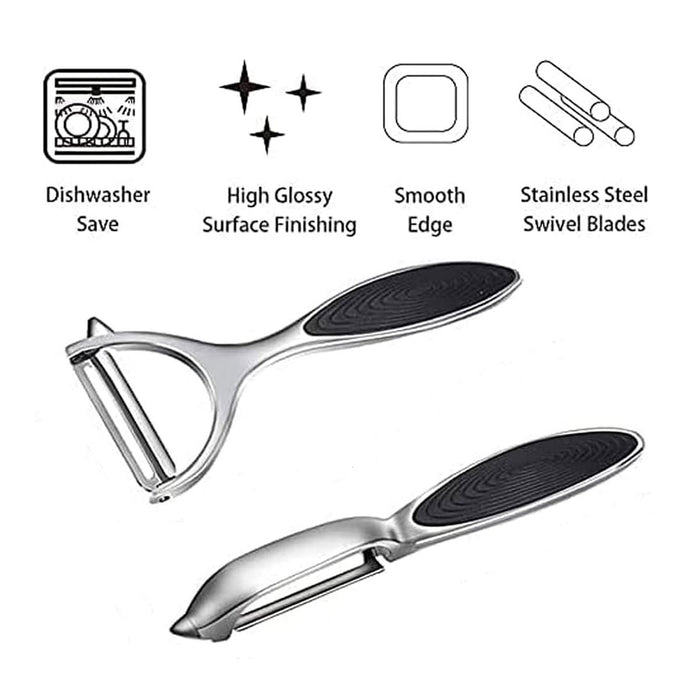 2 Pcs Stainless Steel Peeler Set with Swivel Blades