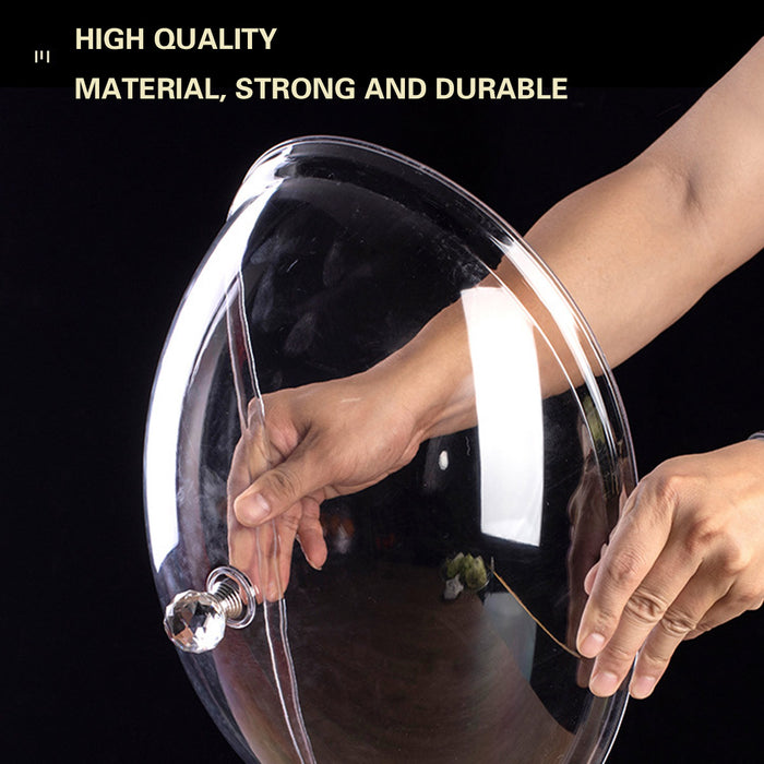 Transparent Fruit Plate with Dome Lid 31.5 cm Food Grade Plastic Pedestal
