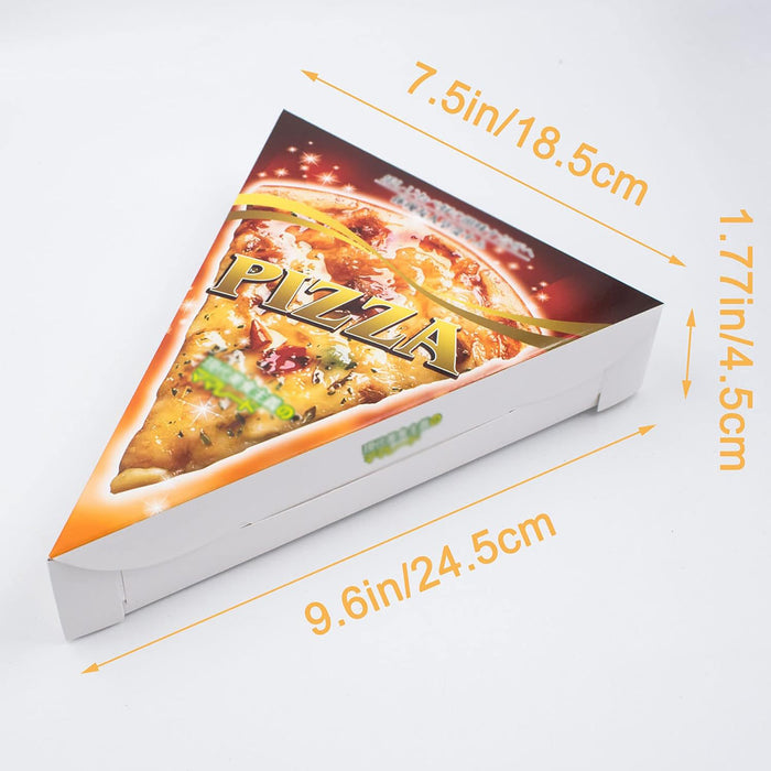 100 Pcs Triangle Pizza Slice Box Food-Grade Oil-Proof Paper 24.5 x 18.5 x 4.5 cm