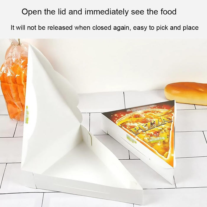 100 Pcs Triangle Pizza Slice Box Food-Grade Oil-Proof Paper 24.5 x 18.5 x 4.5 cm
