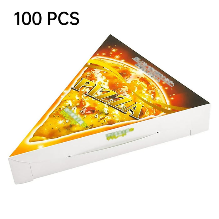 100 Pcs Triangle Pizza Slice Box Food-Grade Oil-Proof Paper 24.5 x 18.5 x 4.5 cm