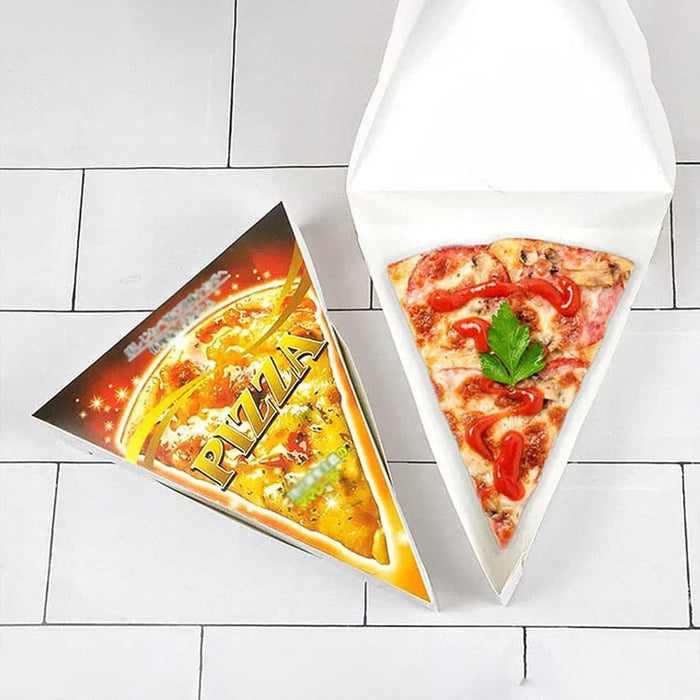 100 Pcs Triangle Pizza Slice Box Food-Grade Oil-Proof Paper 24.5 x 18.5 x 4.5 cm