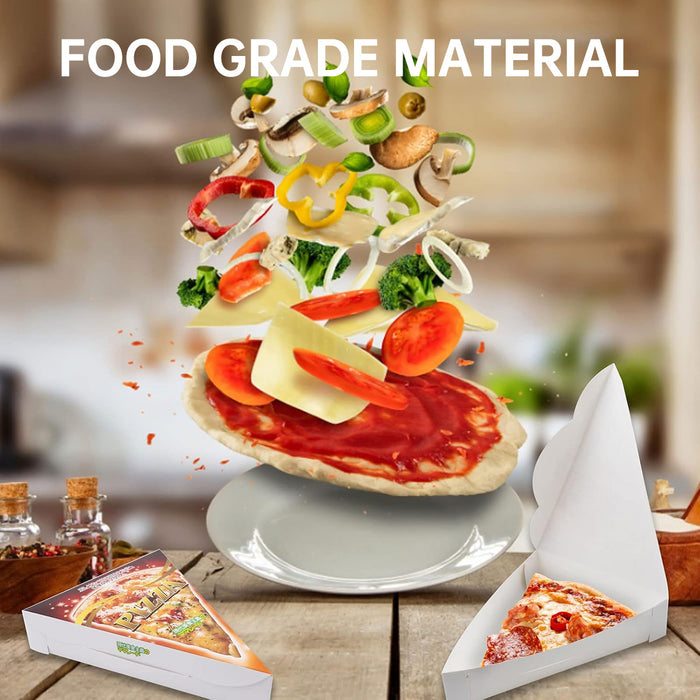 100 Pcs Triangle Pizza Slice Box Food-Grade Oil-Proof Paper 24.5 x 18.5 x 4.5 cm