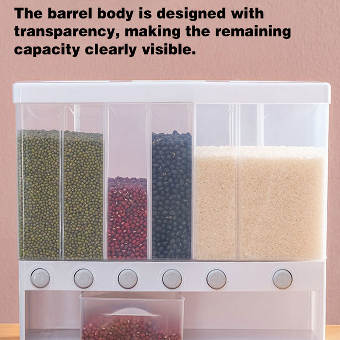 Wall Mounted Automatic Rice Dispenser With Compartments