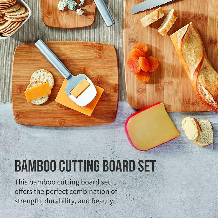 3 Pcs Bamboo Cutting Board Set Multi Size 29.9cm