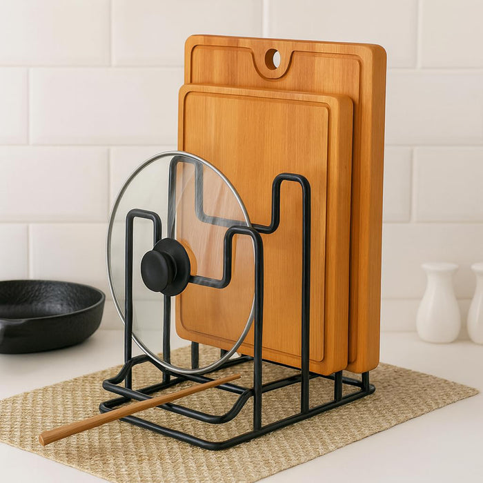 2 Pcs Metal Cutting Board Stand Vertical Holder Black