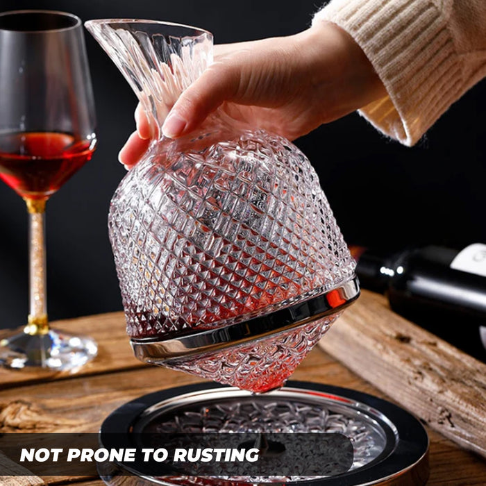 Roly-Poly Rotating Wine Decanter 1.5L Lead-Free Crystal Glass