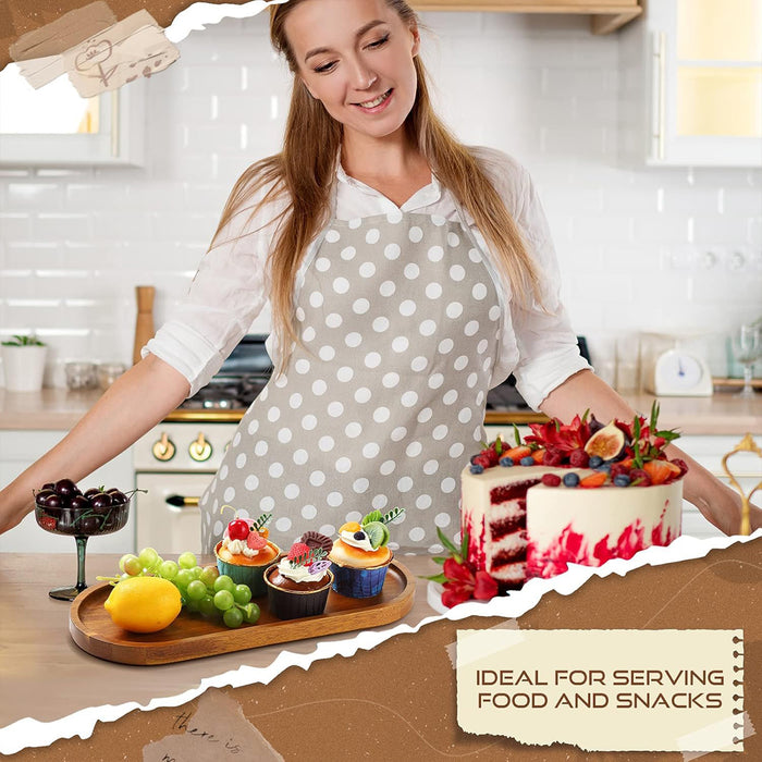 8 Pcs Wooden Serving Tray for Cake Snacks and Dim Sum 29 x 10.5 cm