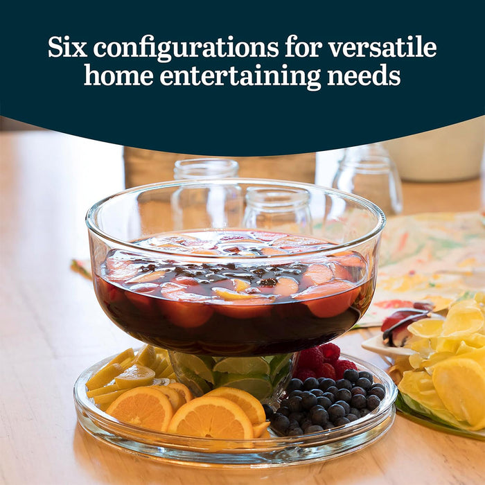 Multi-Function Clear Plastic Cake Stand Salad Bowl and Fruit Platter 30.7 cm