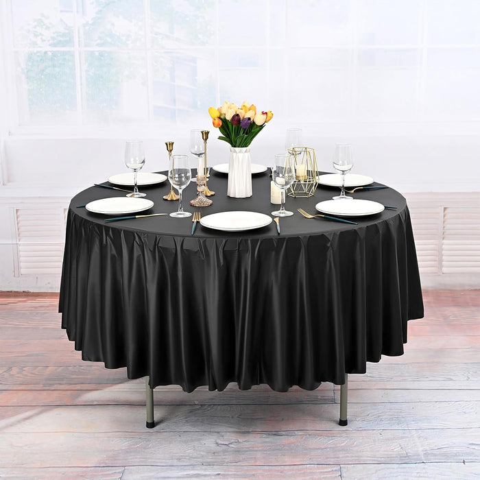 10 Pcs Round PEVA Tablecloths Waterproof Oil-Resistant 213 cm