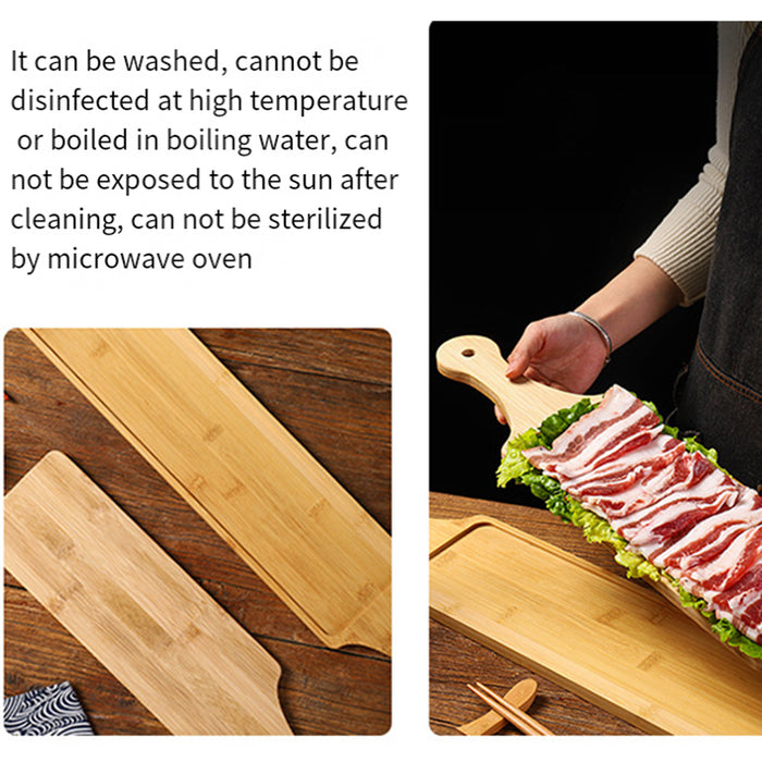 Long Wooden Serving Tray with Handle 60 x 11.5 cm for Hot Pot